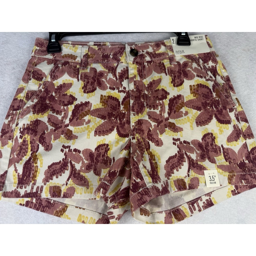 Floral Boho Shorts Womens Size 2 Mid Rise 3.5 Inseam Summer Festival ANA